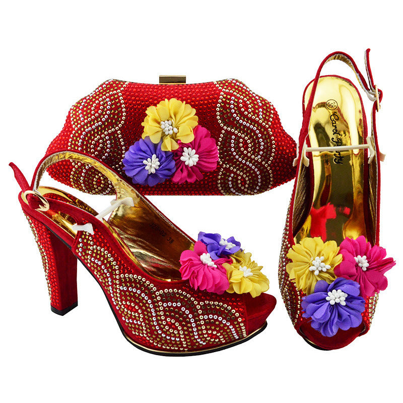 Fish Mouth High Heels With Clutch
