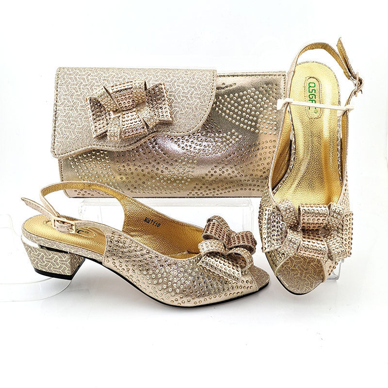 Point Toe Buckle Heels Evening Bag Clutch