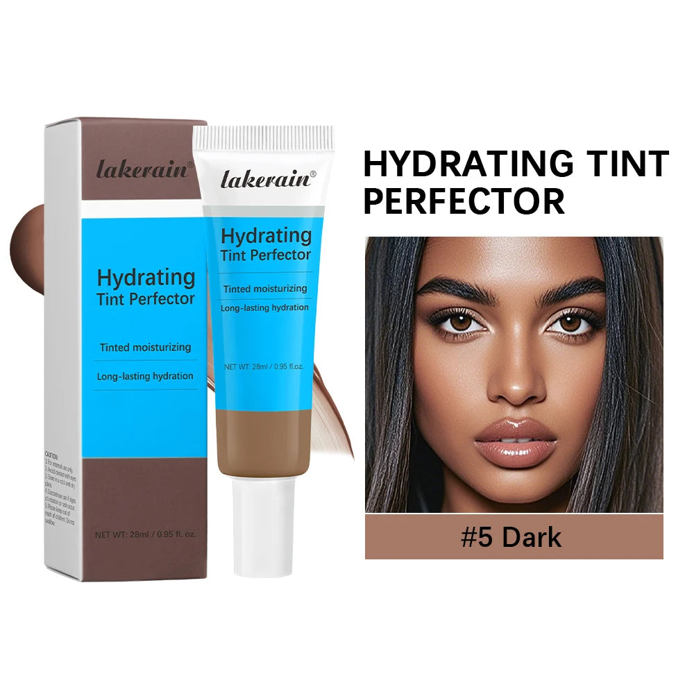 Tint Hydrating Foundation Light/Medium Light Buildable Coverage Natural Glow Finish Long-lasting Hydration Makeup Base Cosmetic