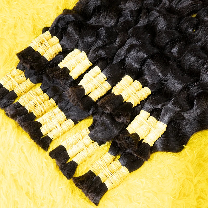 Loose Deep Indian Hair 100% Real Remy Hair Bulks Unprocessed No Weft Curly Human Hair Extensions Weaving Hair for Women Braiding