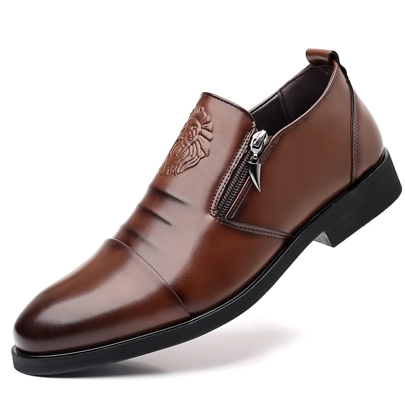 Men Embossed Boots Double Side Zipper Trendy Boots men's