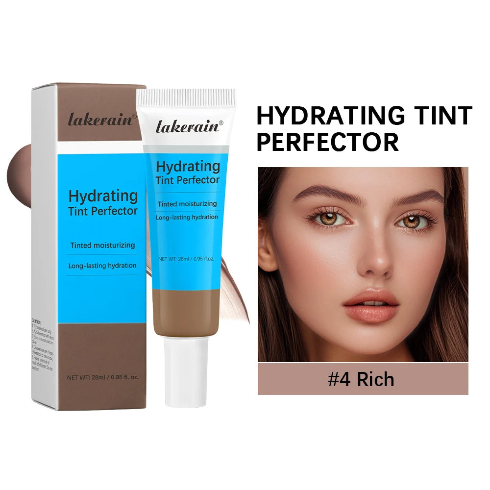 Tint Hydrating Foundation Light/Medium Light Buildable Coverage Natural Glow Finish Long-lasting Hydration Makeup Base Cosmetic