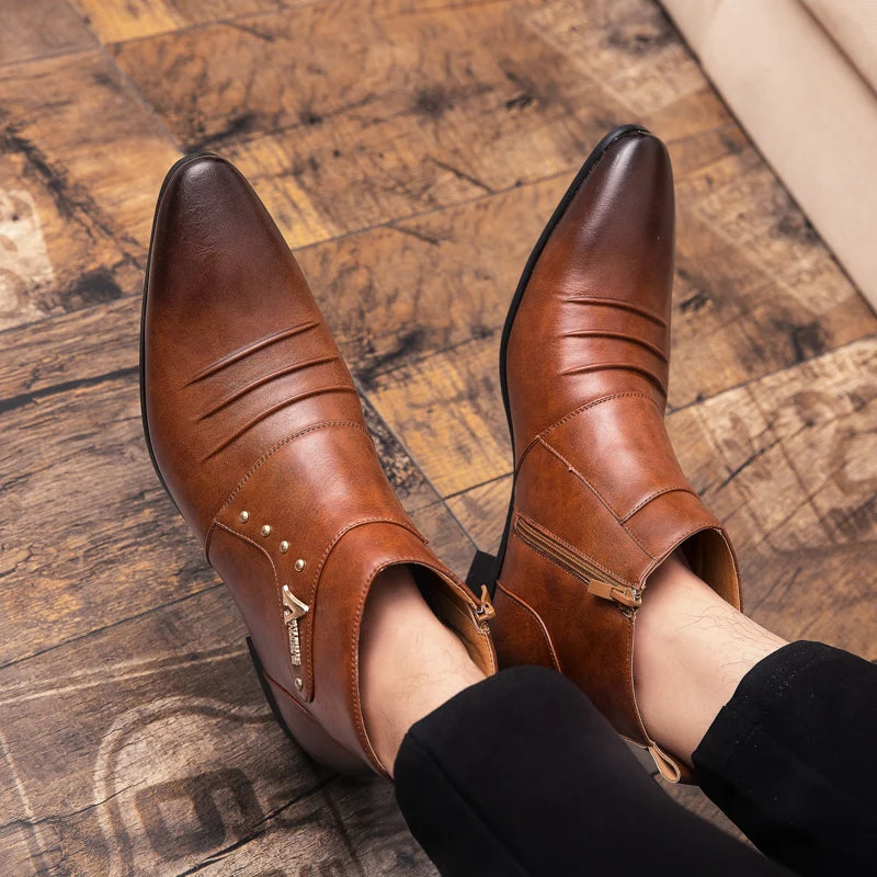 High Quality Men boots Chelsea Fashion Shoes Men's Dress Shoes