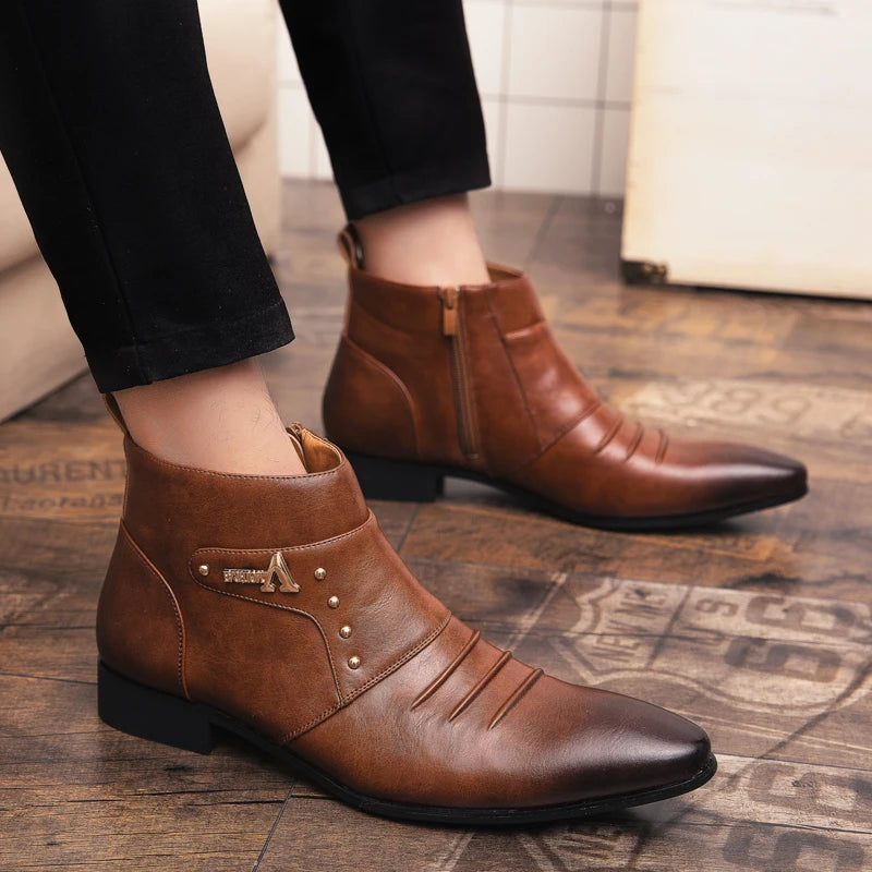 High Quality Men boots Chelsea Fashion Shoes Men's Dress Shoes