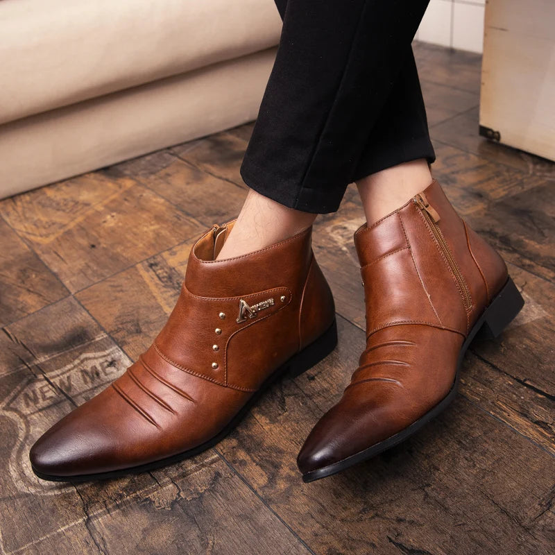 High Quality Men boots Chelsea Fashion Shoes Men's Dress Shoes