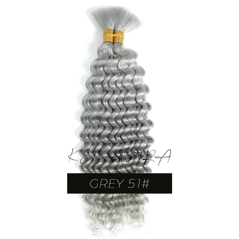 Human Braiding Hair for Boho Braids Bohemian Deep Wave Bulk 100% Human Hair for Braiding Wet and Wave Human Culry Hair for Boho
