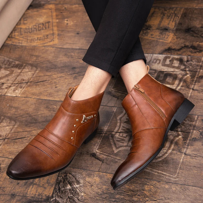 High Quality Men boots Chelsea Fashion Shoes Men's Dress Shoes