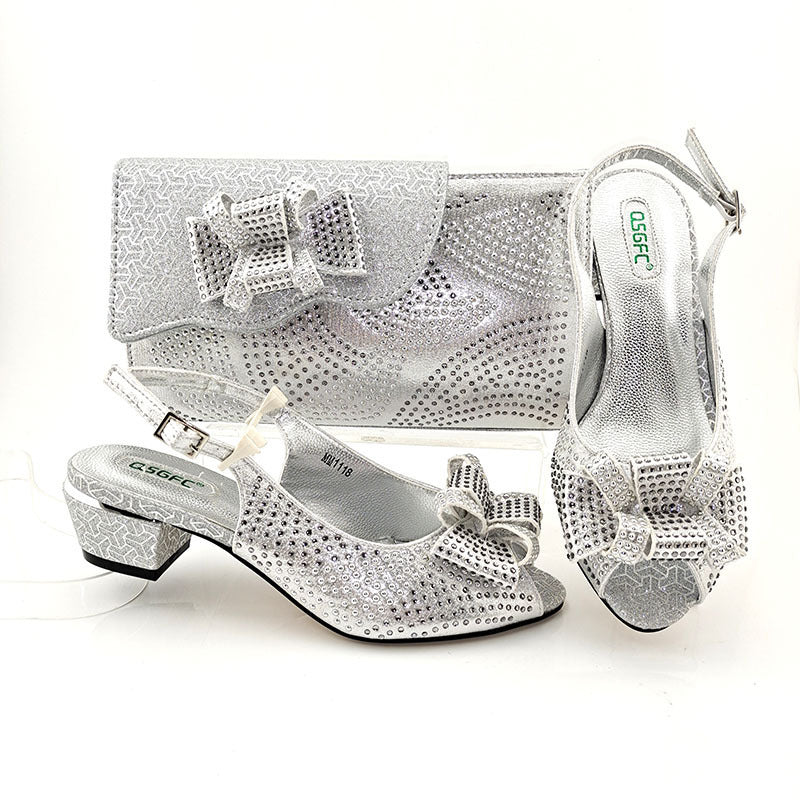 Point Toe Buckle Heels Evening Bag Clutch