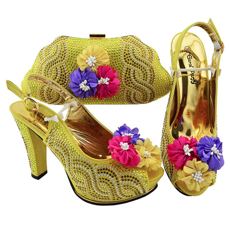 Fish Mouth High Heels With Clutch