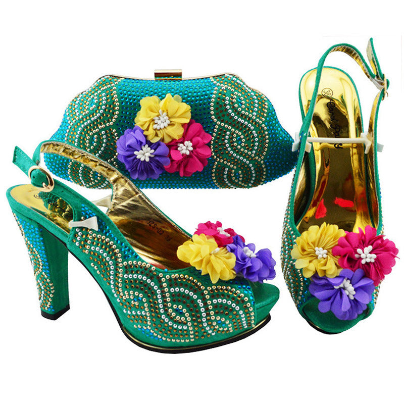 Fish Mouth High Heels With Clutch
