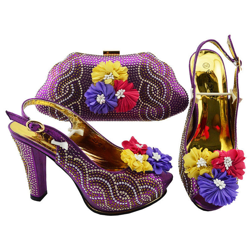 Fish Mouth High Heels With Clutch