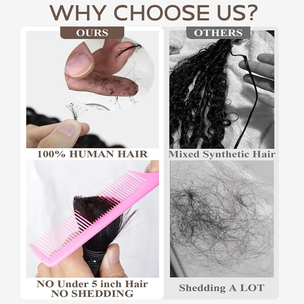 Human Braiding Hair for Boho Braids Bohemian Deep Wave Bulk 100% Human Hair for Braiding Wet and Wave Human Culry Hair for Boho