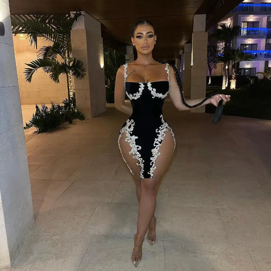 Velvet Mermaid Mini Evening  Dresses Luxury Crystal Beaded  Birthday Party Gown
