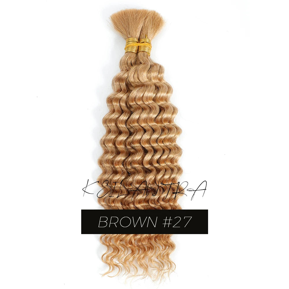 Human Braiding Hair for Boho Braids Bohemian Deep Wave Bulk 100% Human Hair for Braiding Wet and Wave Human Culry Hair for Boho