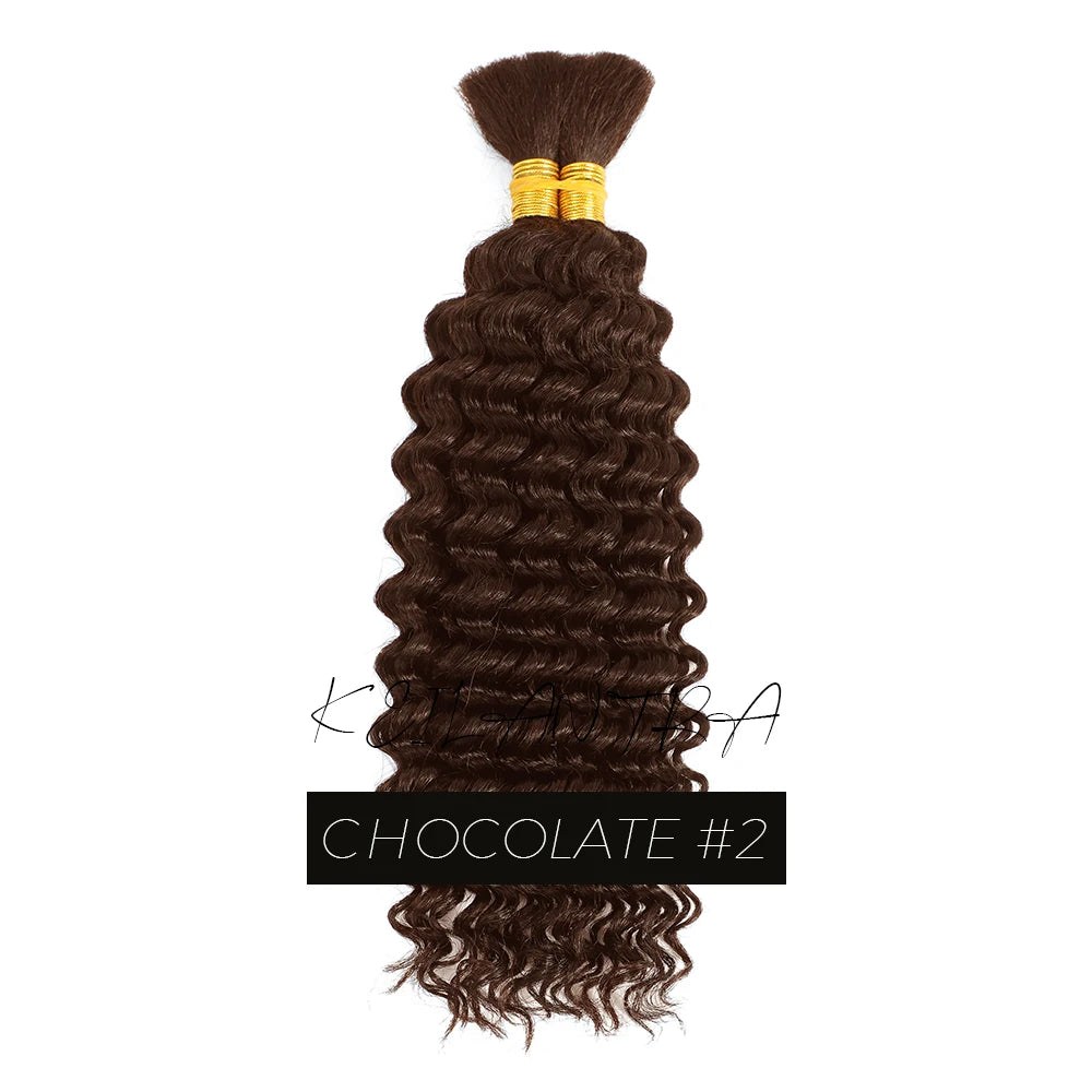 Human Braiding Hair for Boho Braids Bohemian Deep Wave Bulk 100% Human Hair for Braiding Wet and Wave Human Culry Hair for Boho