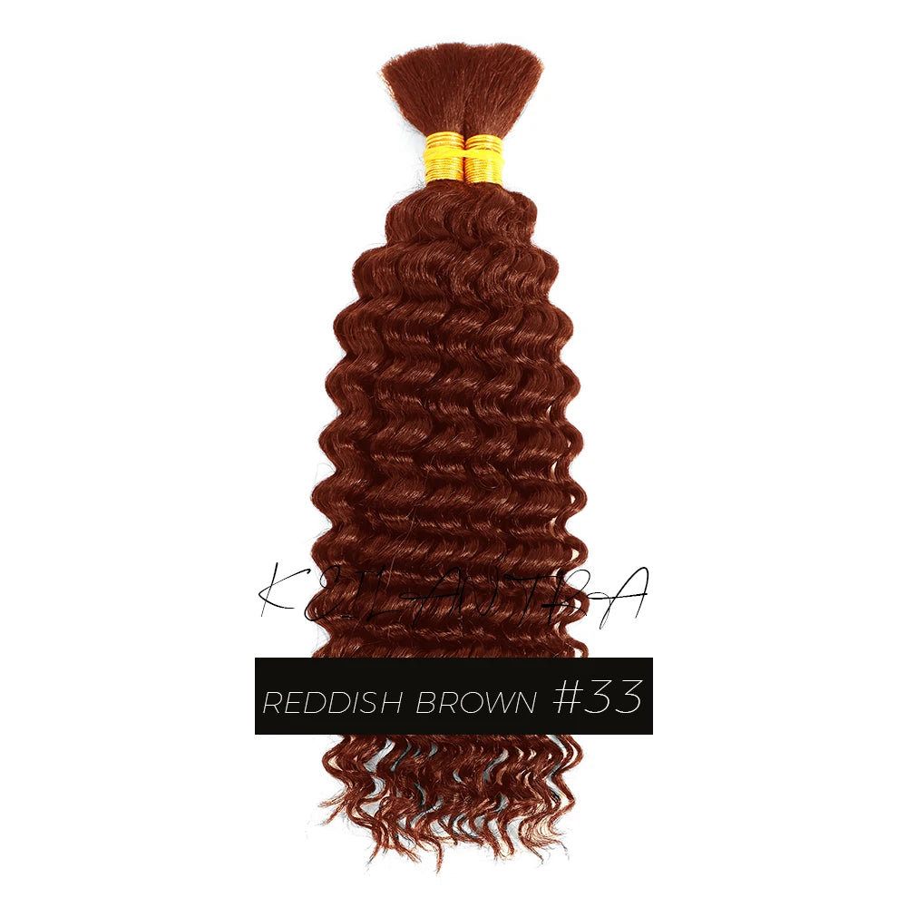 Human Braiding Hair for Boho Braids Bohemian Deep Wave Bulk 100% Human Hair for Braiding Wet and Wave Human Culry Hair for Boho